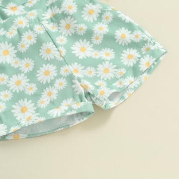 Newbgclo Toddler Summer Daisy Floral Overalls Set 2Pcs