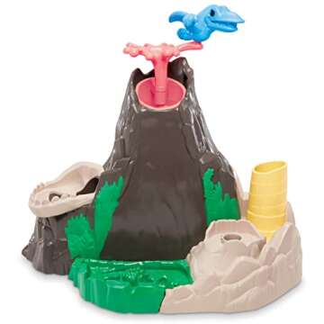 Play-Doh Slime Dino Crew Lava Bones Island Volcano Playset with HydroGlitz Eggs and Mix-ins, Dinosaur Toy for Kids 4 Years and Up, Non-Toxic