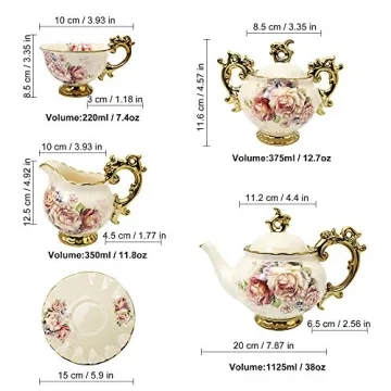 FangKuai Elegant 15-Piece Vintage Tea Set for All Occasions