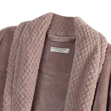 Richie House Women's Plush Soft Warm Fleece Bathrobe, Nude, RH1591-D-XL