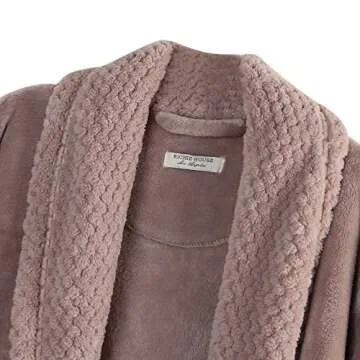 Richie House Women's Plush Soft Warm Fleece Bathrobe, Nude, RH1591-D-XL