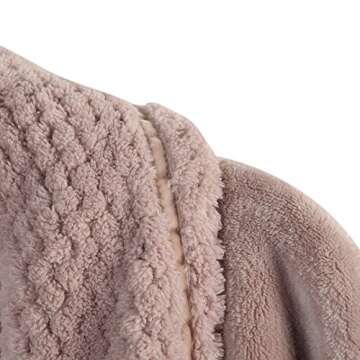 Richie House Women's Plush Soft Warm Fleece Bathrobe, Nude, RH1591-D-XL