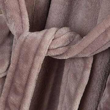 Richie House Women's Plush Soft Warm Fleece Bathrobe, Nude, RH1591-D-XL