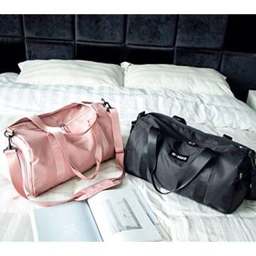 Gym Bag for Women, Workout Duffel Bag, Sports Gym Bags with Wet Pocket and Shoe Compartment