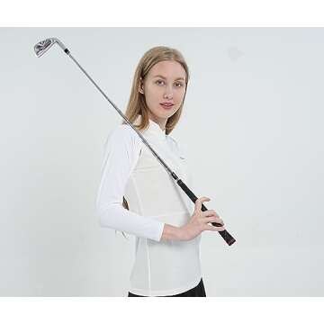 Ciguo Women's Golf Cooling Shawl Sun Protection Outdoor Arm Sleeve (White, Small-Medium)