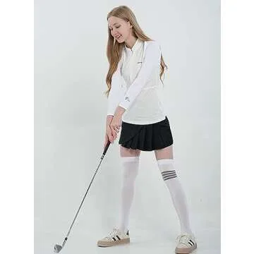 Ciguo Women's Golf Cooling Shawl Sun Protection Outdoor Arm Sleeve (White, Small-Medium)