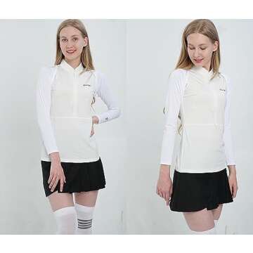 Ciguo Women's Golf Cooling Shawl Sun Protection Outdoor Arm Sleeve (White, Small-Medium)