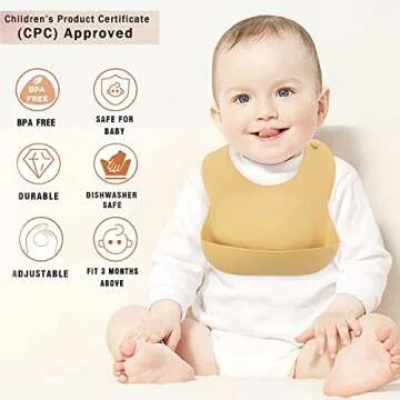 ILEYLUY Silicone Baby Bibs Set of 2 for Babies