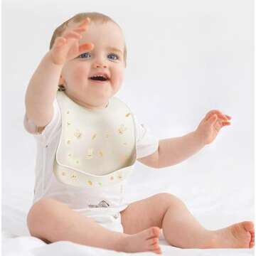 ILEYLUY Silicone Baby Bibs Set of 2 for Babies