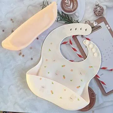 ILEYLUY Silicone Baby Bibs Set of 2 for Babies