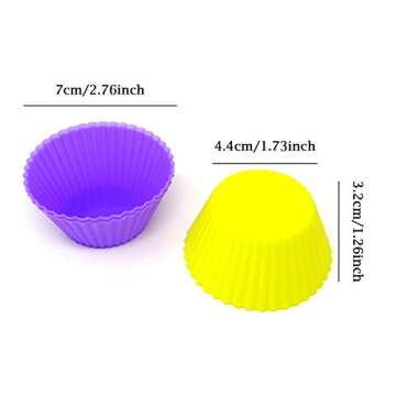 Honbay 12PCS Silicone Reusable Cake Cups Sets Baking Cups Nonstick Muffin Cups Cake Liners Molds Cup...