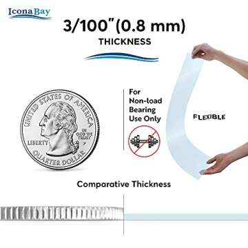 Icona Bay PET Plexiglass, Thin & Flexible Plastic Sheets (24x36 x 0.03 inch, Clear, 3 Pack), PET She...