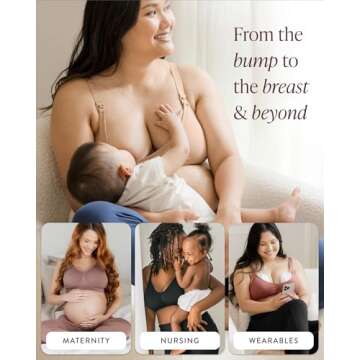 Kindred Bravely Sublime Busty Seamless Nursing Bra for F,G,H,I Cup | Wireless Maternity & Postpartum Bra (Beige, Medium-Busty)