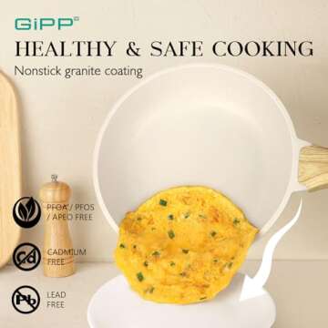 GiPP 14 Pcs Non Stick Cookware Set for Healthy Cooking