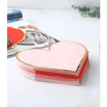 Valentines Day Plates and Napkins Party Supplies - Serves 30 - Assorted 3 Colors Includes Paper Plates and Napkins for Valentine Decor Party Supplies Valentines Day Decor Valentine's Day Decorations