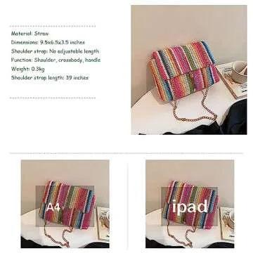 Kisummy Stylish Striped Straw Handbag for Women
