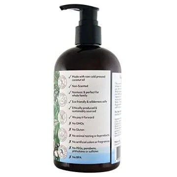Coco Fiji Face & Body Lotion Infused With Coconut Oil | Lotion for Dry Skin | Moisturizer Face Cream & Massage Lotion for Women & Men | Fragrance Free 12 oz, Pack of 1