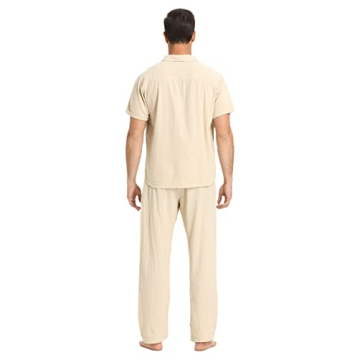Stylish RPOVIG Linen Shirt Pants Outfit for Men