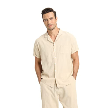 Stylish RPOVIG Linen Shirt Pants Outfit for Men