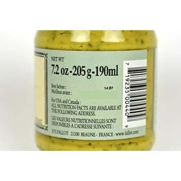 Edmond Fallot Dijon Mustard with Basil 7.2Oz Case