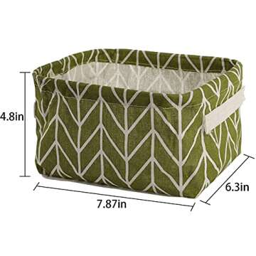 Lawei 9 Pack Mini Canvas Storage Bins - Collapsible Canvas Shelf Basket Nursery Organizer Box with H...