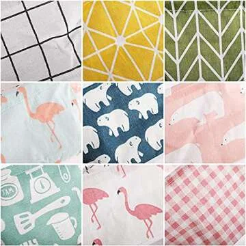 Lawei 9 Pack Mini Canvas Storage Bins - Collapsible Canvas Shelf Basket Nursery Organizer Box with Handles for Nursery Kids Bathroom Home Office