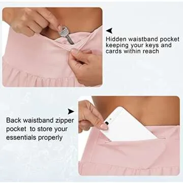 THE GYM PEOPLE Womens High Waisted Running Shorts Quick Dry Athletic Workout Shorts with Mesh Liner Zipper Pockets (Pink, X-Small)