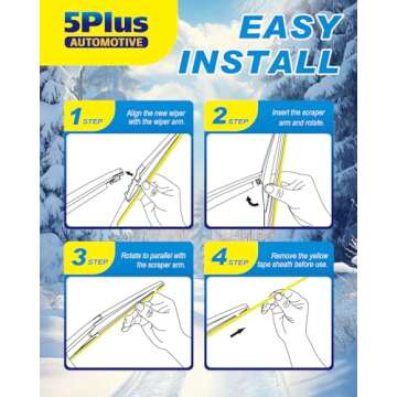 5 PLUS® 12 Inch Rear Wiper Blade for Various Vehicles