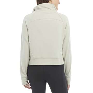 Danskin Women's Mixed Rib Pullover Jacket, Desert Sage, Medium