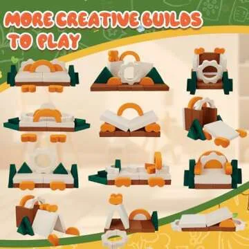 Erament 18PCS Modular Kids Play Couch - Junlge Theme Toddler Couch Building Fort, Convertible Sofa Foam Couch, Multifunctional Kids Sofa, Toddler Baby Playroom/Bedroom Furniture for Playing, Sleeping