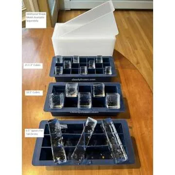 ClearlyFrozen High Capacity (10 x 2 Inch) Home Clear Ice Cube Tray/Ice Cube Maker
