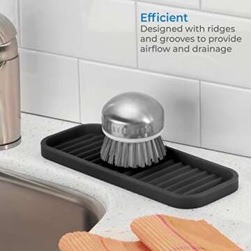 iDesign Lineo Silicone Kitchen Sink Tray - Versatile Organizer