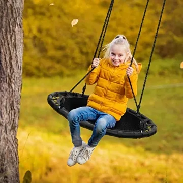 40" Heavy Duty Kids Outdoor Saucer Tree Swing - 220lbs Capacity
