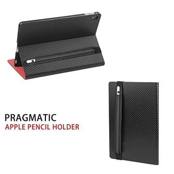Doormoon Pencil Holder for Apple iPad 2018 (6th Gen)/ iPad Air/ 9.7 / Pro 9.7"/ Pro 10.5"/12.9"/Pro 12.9/,Detachable Elastic Apple Pencil 2nd Gen Leather Sleeve Pocket Pouch (Black)