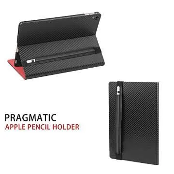 Doormoon Pencil Holder for Apple iPad 2018 (6th Gen)/ iPad Air/ 9.7 / Pro 9.7"/ Pro 10.5"/12.9"/Pro 12.9/,Detachable Elastic Apple Pencil 2nd Gen Leather Sleeve Pocket Pouch (Black)