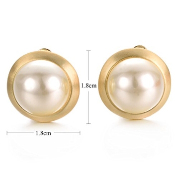 Yoursfs Elegant Clip-on Ivory Pearl Earrings for Women