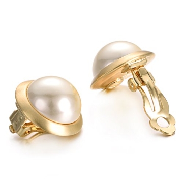 Yoursfs Elegant Clip-on Ivory Pearl Earrings for Women