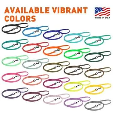 Dogline Biothane Waterproof Dog Leash Strong Coated Nylon Webbing with Black Hardware Odor-Proof Easy to Clean High Performance for Small or Large Dogs Made in USA 4 or 6 ft Lead, Coyote Brown