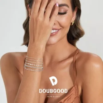 Adjustable Silver Bracelet Set for Women - 7 Inches