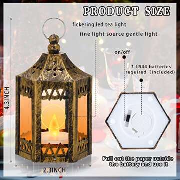 Hortsun 20 Pcs Ramadan Lantern LED Candles Mini Lantern Eid Mubarak Decorative for Table Centerpiece...