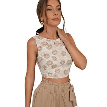 Stylish Floerns Boho Sleeveless Crop Tank Top for Women