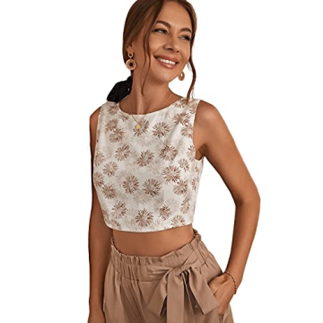 Stylish Floerns Boho Sleeveless Crop Tank Top for Women