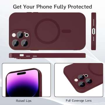 Ankofave Magnetic Case for iPhone 14 Pro Max Red Wine