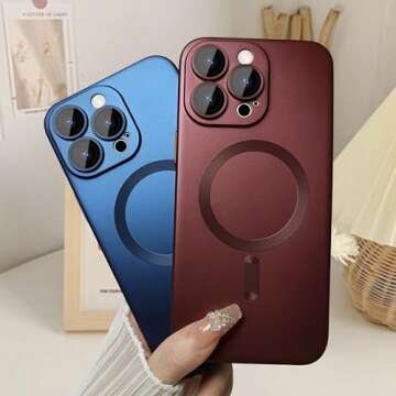 Ankofave Magnetic Case for iPhone 14 Pro Max Red Wine