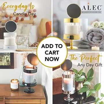ALEC Old Plastic Model Clear Hurricane Automatic Candle Holder & Extinguisher with Rechargeable Timer Lid & Stand | Small White Pillar & Votive Candle Holders for Home Centerpiece Table Decorations