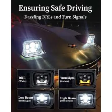 HWSTAR 2022 180W 1000% Bright H6054 5x7 7x6 Led Headlights Compatible with Jeep Cherokee XJ Wrangler YJ [ DOT][Anti-glare][DRL Turn Signal][Hi/Low Sealed Beam] Ford Chevy GMC Toyota Nissan Dodge etc