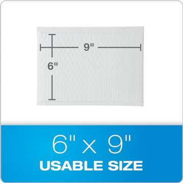 Quality Park Bubble Mailers, 6 x 9 Inch, White Poly Mailers, Padded Envelopes, Shipping Envelopes, Water Resistant, Self Seal, 50 Per Box (QUA85856), Plastic
