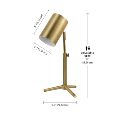 Globe Electric Pratt 18" Desk Lamp in Matte Brass Finish