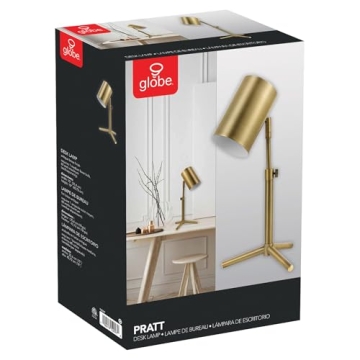 Globe Electric Pratt 18" Desk Lamp in Matte Brass Finish