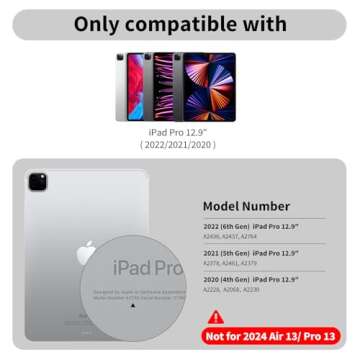 SwitchEasy CoverBuddy 12.9" Case for iPad Pro 2021-2022 with Pencil Holder (5-6 Gen) - Compatible wi...